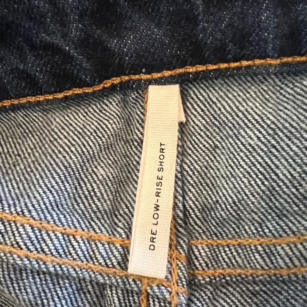 Rag & Bone Dre Low-Rise Denim Shorts Cambria Dark Indigo Raw Hem 28 NEW - Picture 12 of 15
